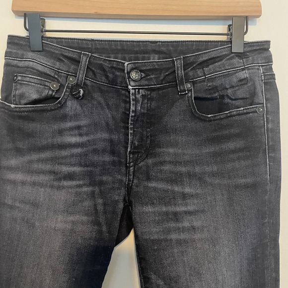 R13 Low Skinny jeans 27 black gray designer denim grunge casual classic Y2K - Picture 3 of 9